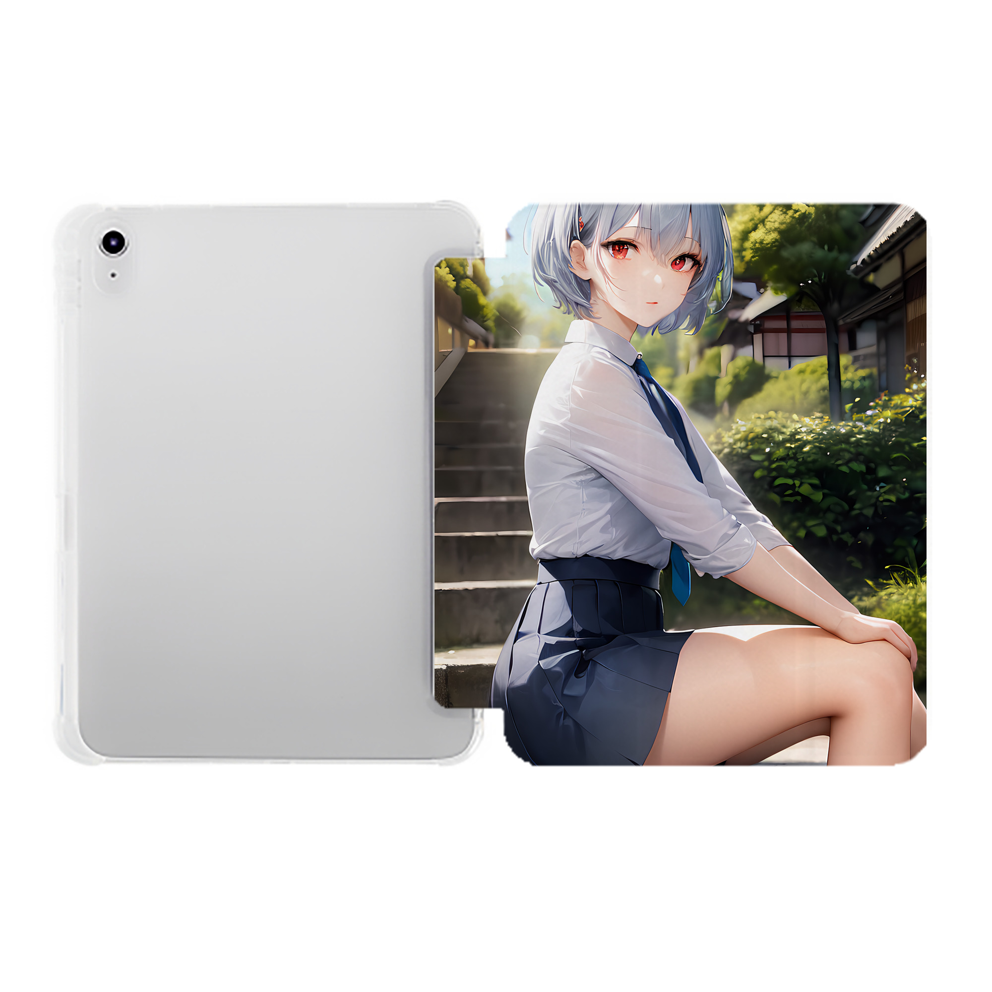 （画像用） EVA 新世紀エヴァンゲリオン IPad ケース ペン収納付き 三つ折りスタンド PUレザー×シリコン 対応機種9.5/10.5/10.9インチ